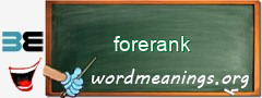 WordMeaning blackboard for forerank